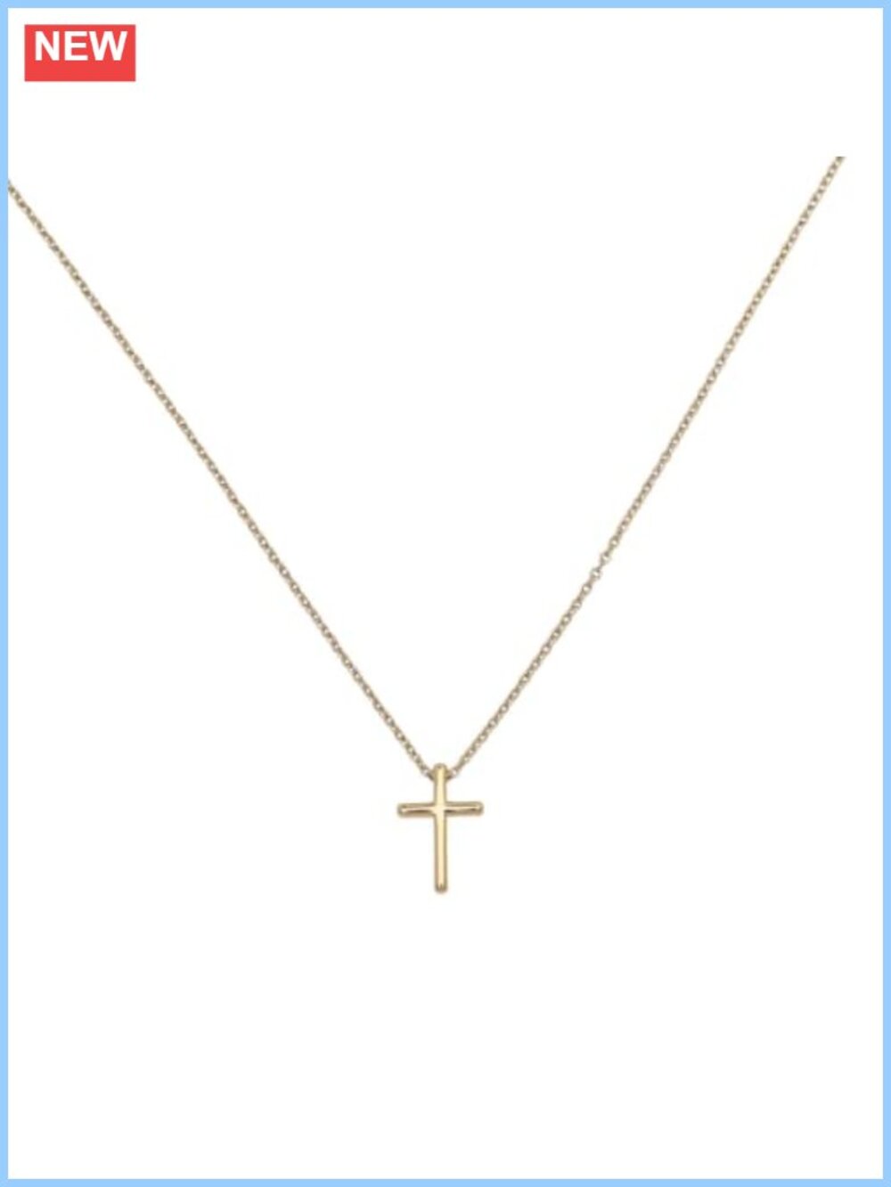 14K Gold Plated Small Cross Pendant Necklace Minimalist Gift